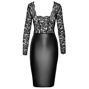 NOIR HANDMADE PENCIL DRESS WITH LACE TOP