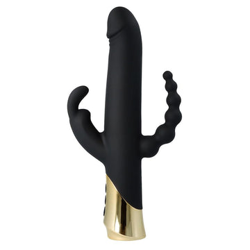 HARLEQUIN RABBIT + ANAL VIBRATOR WITH GYRATING DILDO SHAPE - VIRGITE