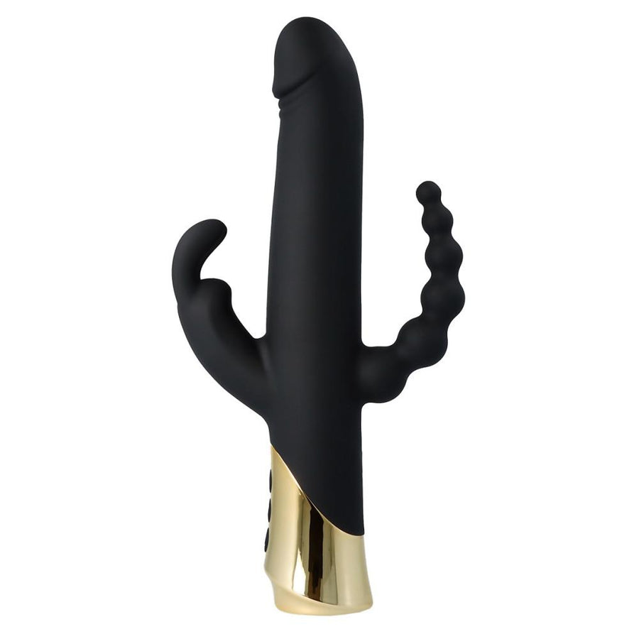 HARLEQUIN RABBIT + ANAL VIBRATOR WITH GYRATING DILDO SHAPE - VIRGITE