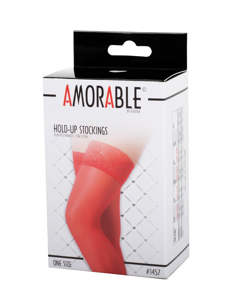 AMORABLE - HOLD-UP STOCKINGS RED ONE SIZE #1457