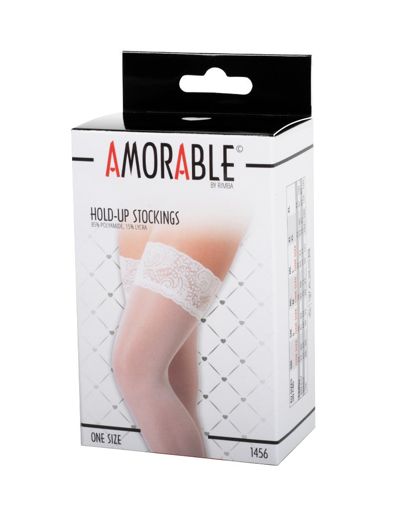 AMORABLE - HOLD-UP STOCKINGS WHITE ONE SIZE #1456