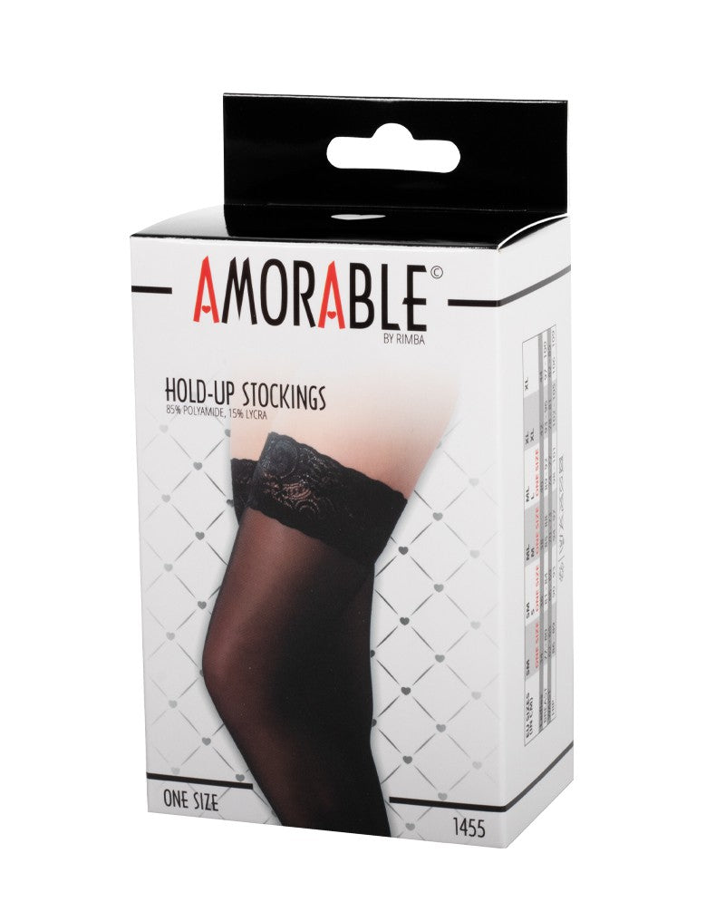 AMORABLE - HOLD-UP STOCKINGS BLACK ONE SIZE #1455