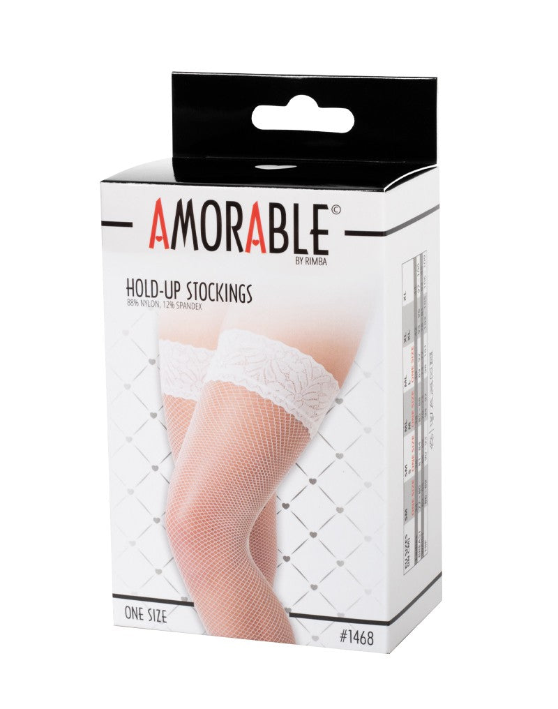 AMORABLE - HOLD-UP STOCKINGS WHITE ONE SIZE #1468