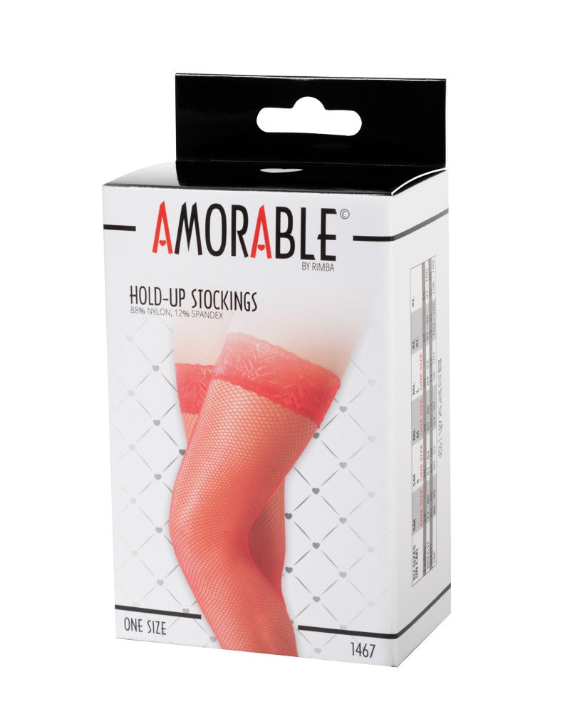 AMORABLE - HOLD-UP STOCKINGS RED ONE SIZE #1467