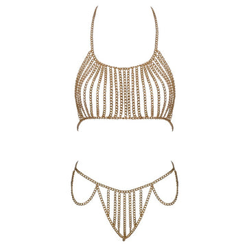 COTTELLI ACCESSORIES - BIKINI SET CHAIN GOLD