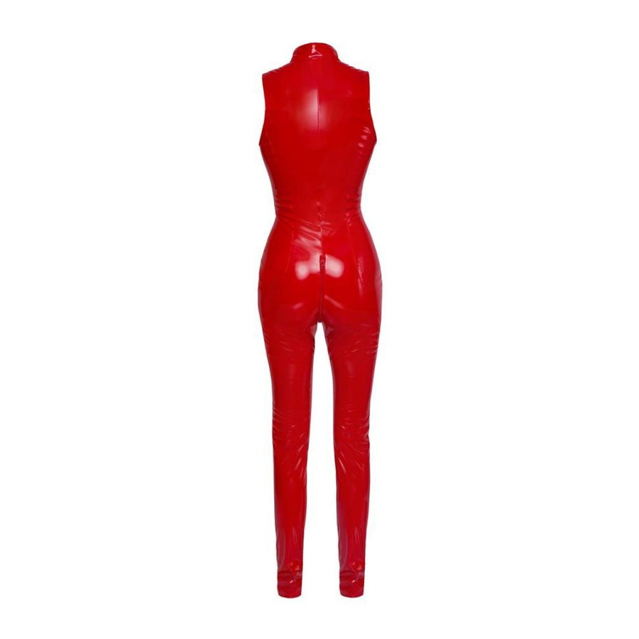 BLACK LEVEL VINYL JUMPSUIT RED